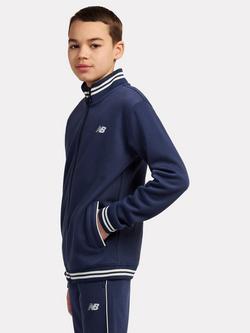 New Balance Kids' Double Knit Full Zip Funnel Top, Navy - view 2, Navy