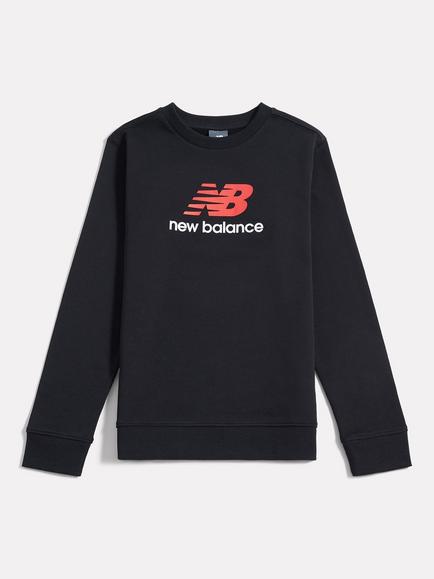 New Balance Kids' Cotton Stacked Logo Sweatshirt, Caviar