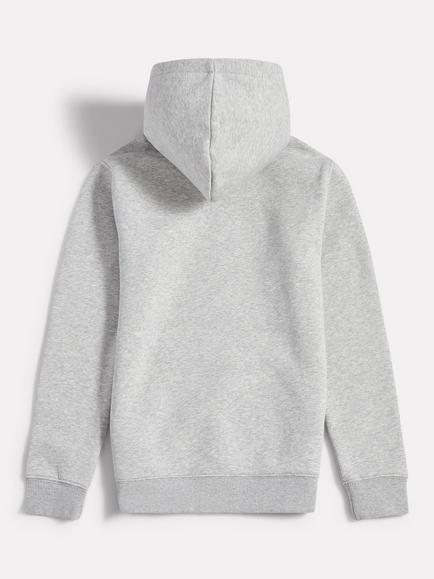New Balance Kids' Cotton Blend Stacked Logo Hoodie, Grey Heather - view 2, Grey Heather