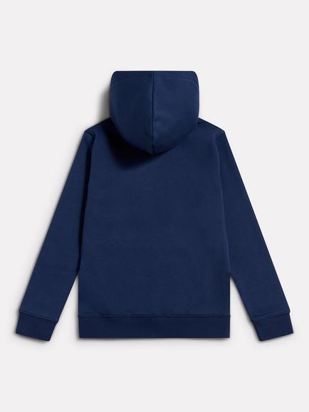 New Balance Kids' Cotton Blend Stacked Logo Hoodie, Navy - view 2, Navy