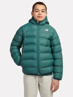 New Balance Kids' Hooded Quilted Jacket, New Spruce