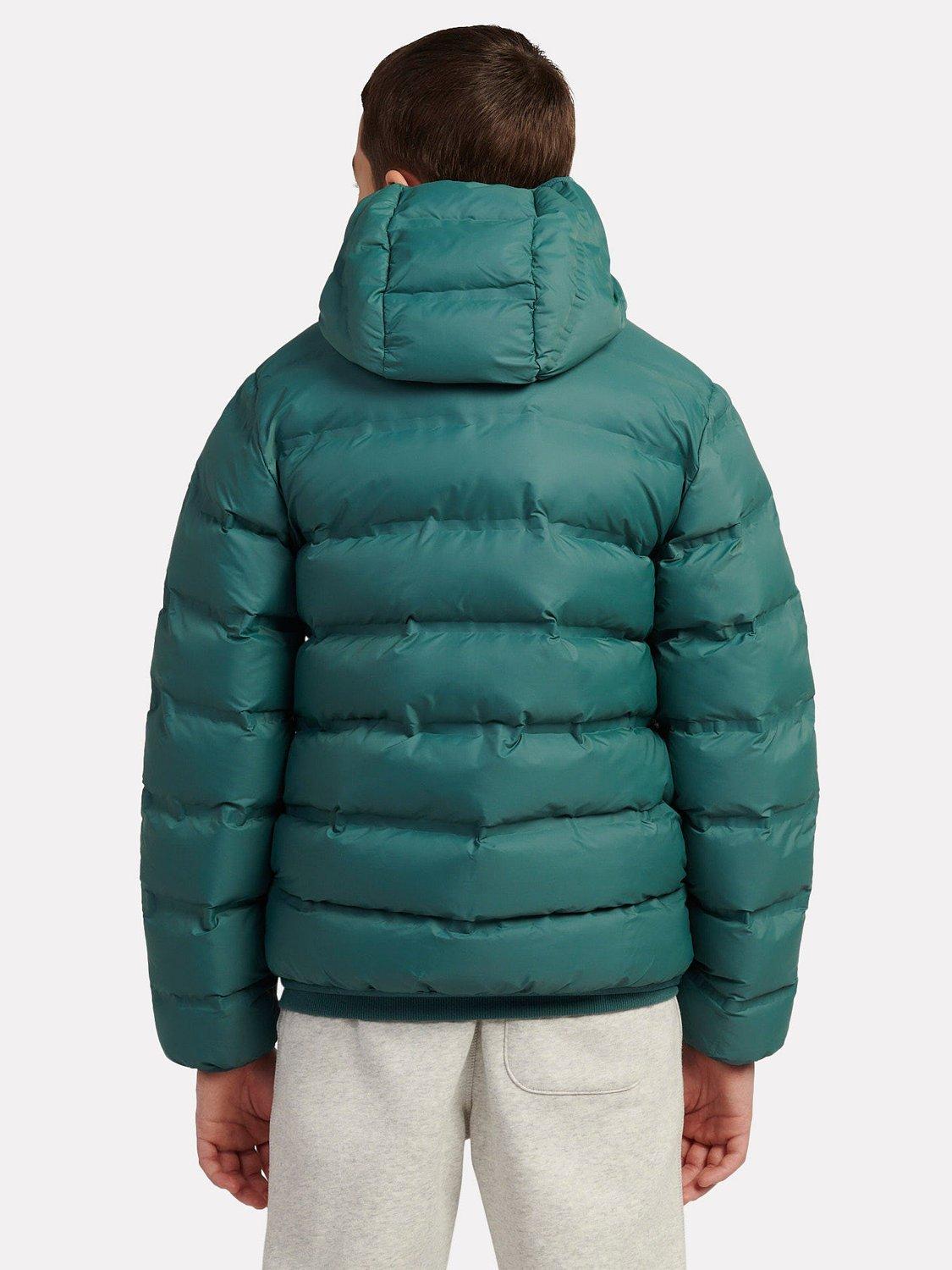 Product image 3 of 9, which shows New Balance Kids' Hooded Quilted Jacket, New Spruce, 7-8 years