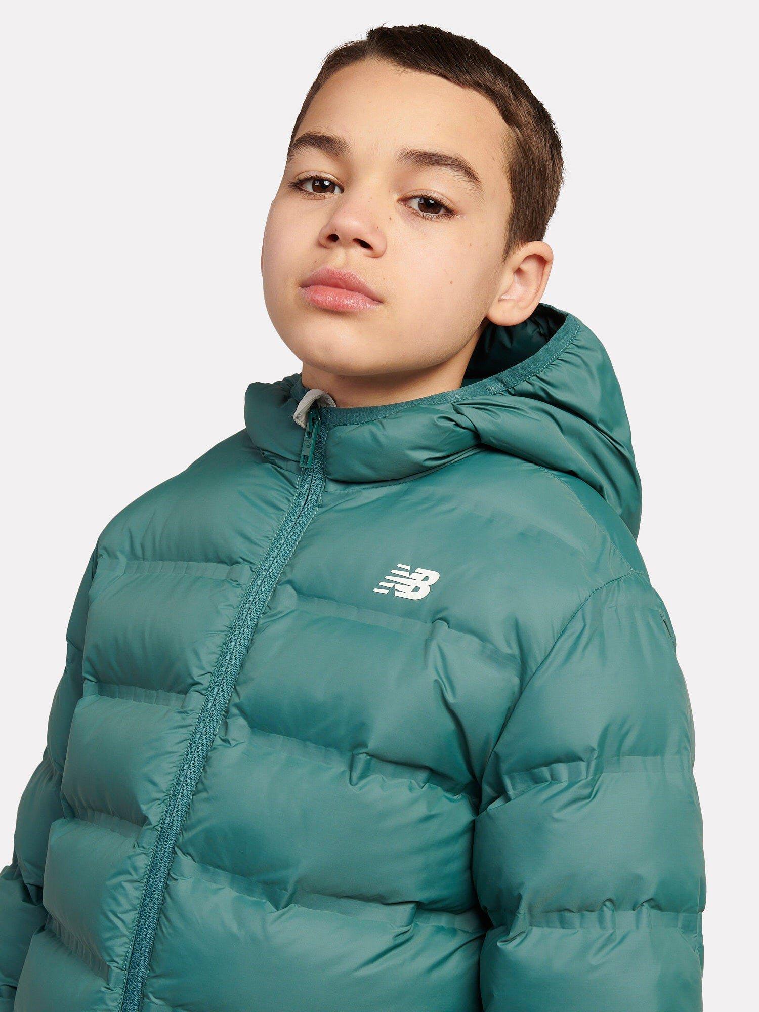Product image 4 of 9, which shows New Balance Kids' Hooded Quilted Jacket, New Spruce, 7-8 years