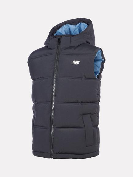 New Balance Kids' Baffle Hooded Puffer Vest - view 2, Nb Caviar
