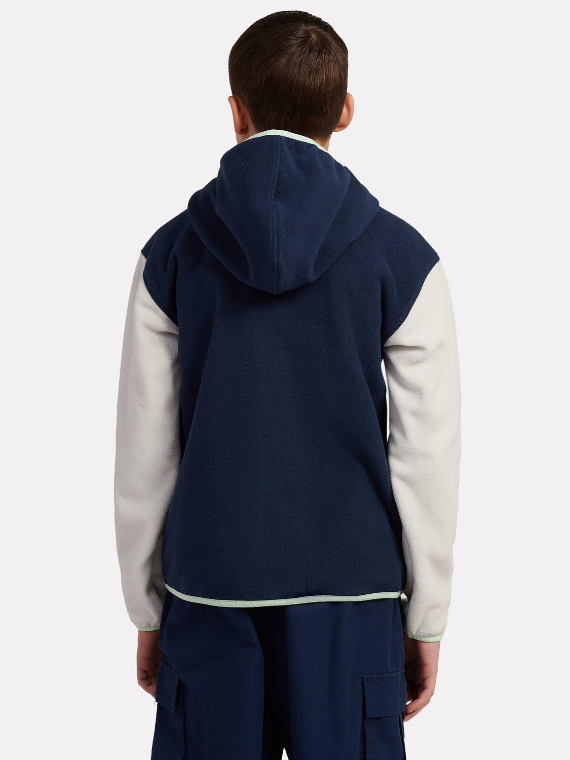 Product image 3 of 8, which shows New Balance Kids' Fleece Colour Block Jacket, Navy, 7-8 years