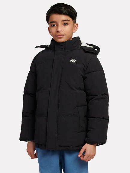 New Balance Kids' Wadded Puffer Coat, Caviar, Nb Caviar