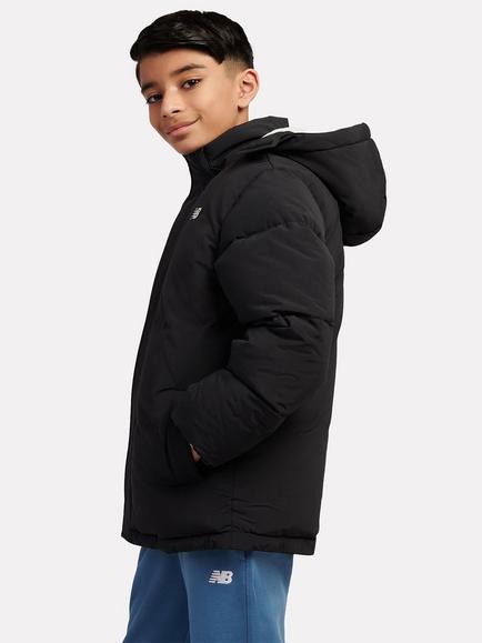 New Balance Kids' Wadded Puffer Coat, Caviar - view 2, Nb Caviar