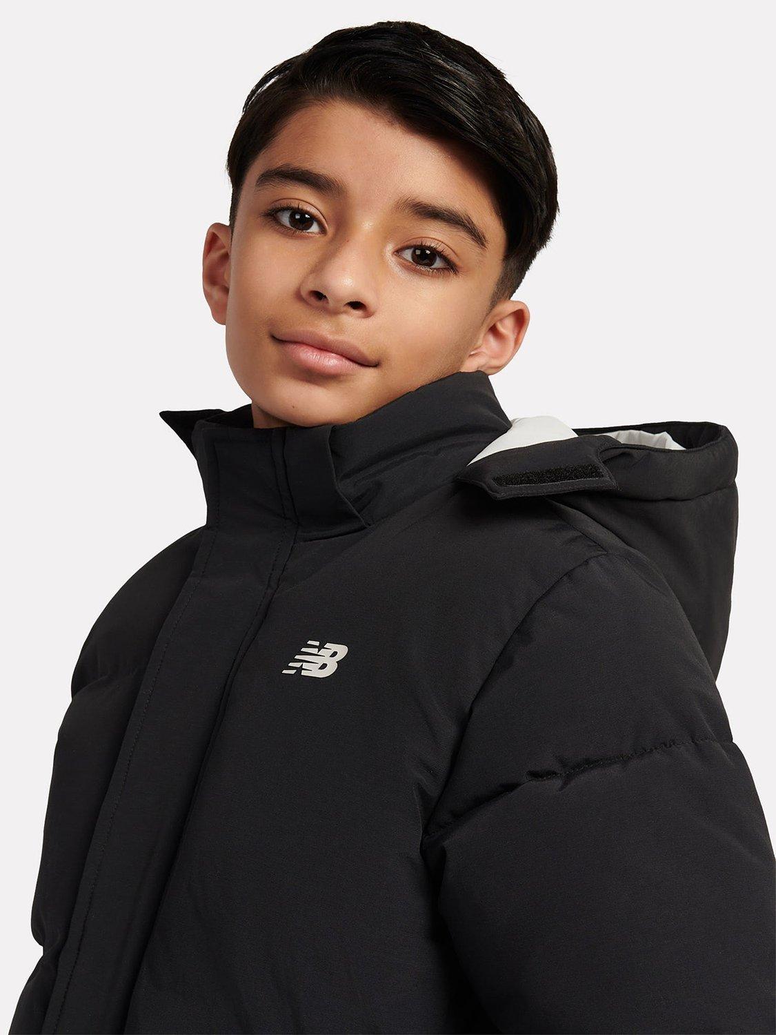 Product image 4 of 11, which shows New Balance Kids' Wadded Puffer Coat, Nb Caviar, 7-8 years