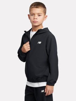New Balance Kids' Lightweight Zip Through Hooded Jacket, Black - view 2, Black