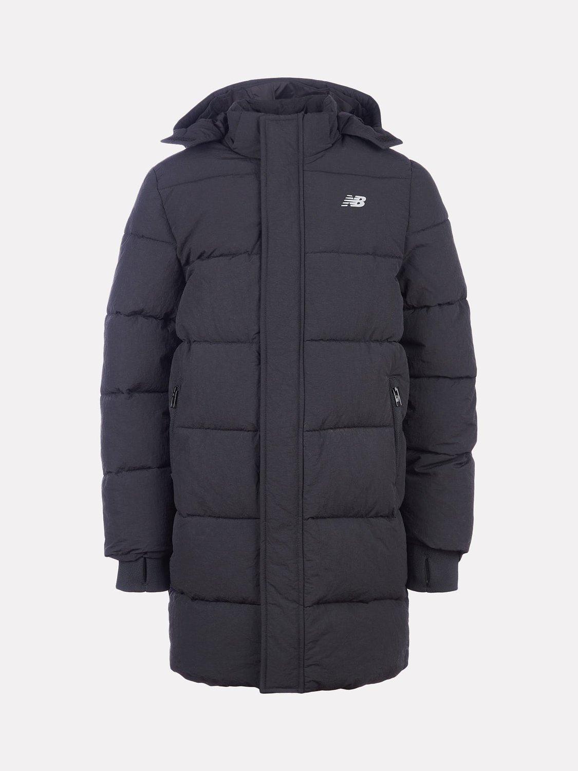 Product image 1 of 6, which shows New Balance Kids' Wide Baffle Puffer Jacket, Black, 7-8 years
