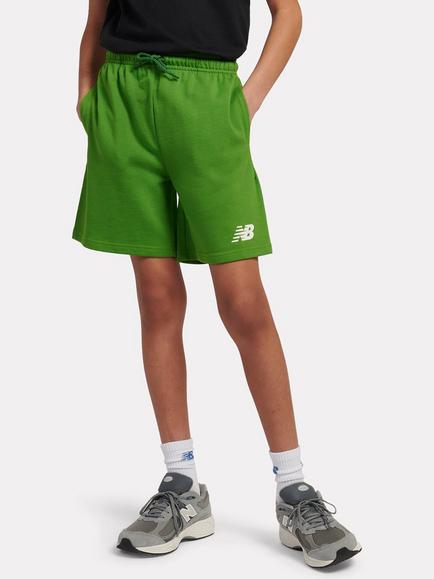 New Balance Kids' Logo Print Drawstring Shorts, Alpine Green, Alpine Green