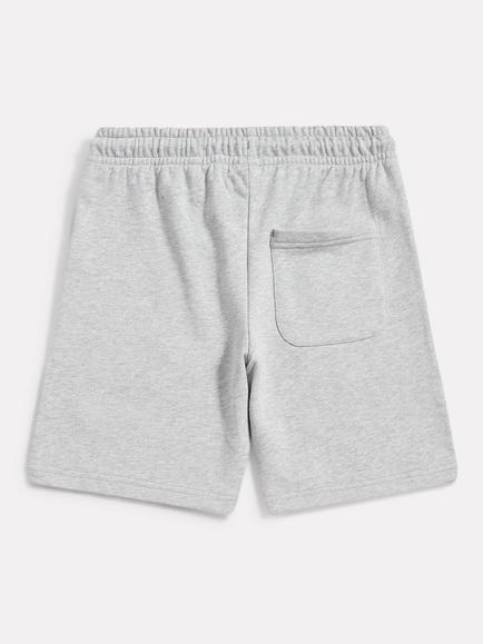 New Balance Kids' French Terry Stacked Logo Short - view 2, Grey Heather