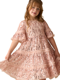 Angel & Rocket Kids' Short Sleeve Sequin Dress - view 2, Pink