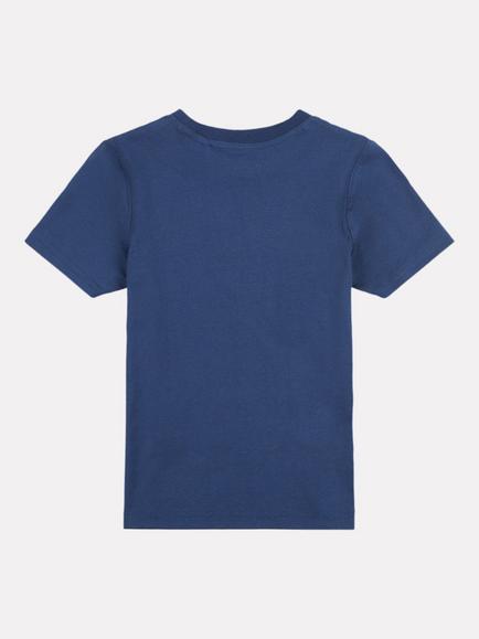New Balance Kids' Short Sleeve Stacked Logo T-Shirt, Navy - view 2, Navy