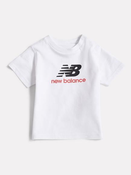 New Balance Kids' Jersey Stacked Logo T-Shirt, Nb Bright White