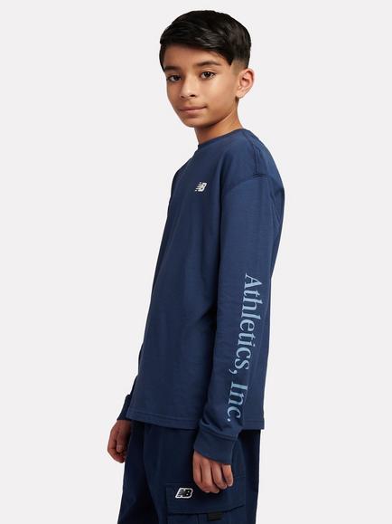 New Balance Kids' Athletics Graphic Long Sleeve T-Shirt, Nb Navy - view 2, Nb Navy