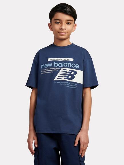 New Balance Kids' Relaxed Player Graphic T-Shirt, Navy, Navy