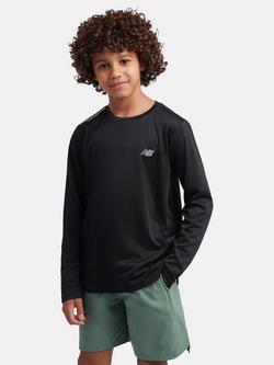 New Balance Kids' Reflective Flying Long Sleeve T-Shirt, Black, Black