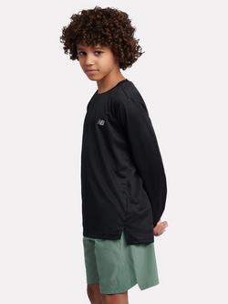 New Balance Kids' Reflective Flying Long Sleeve T-Shirt, Black - view 2, Black