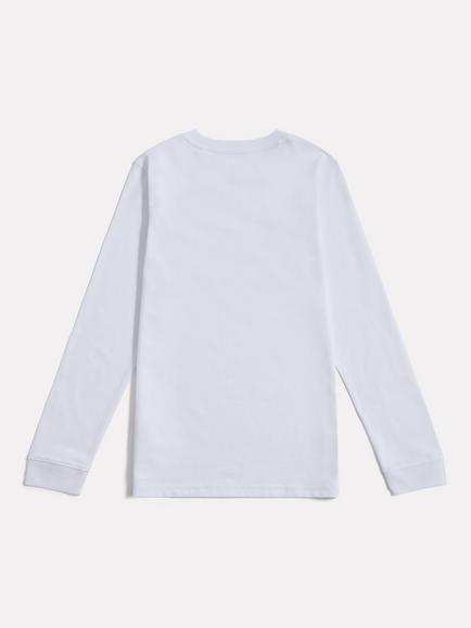 New Balance Kids' Stacked Logo Long Sleeve T-Shirt - view 2, Nb Bright White