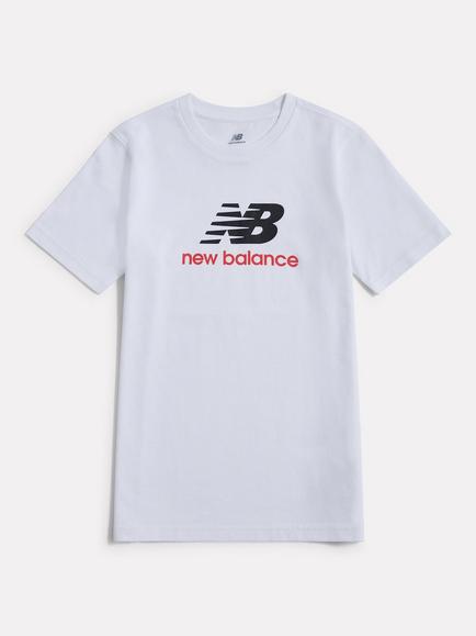 New Balance Kids' Jersey Stacked Logo T-Shirt, Nb Bright White