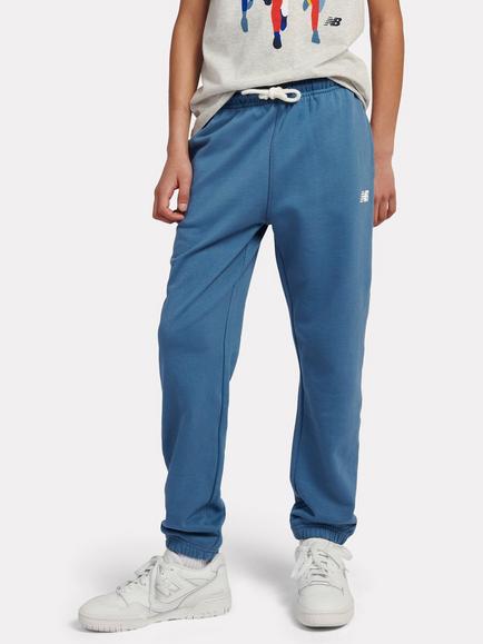 New Balance Kids' Logo Print Drawstring Joggers, Shoreline Blue