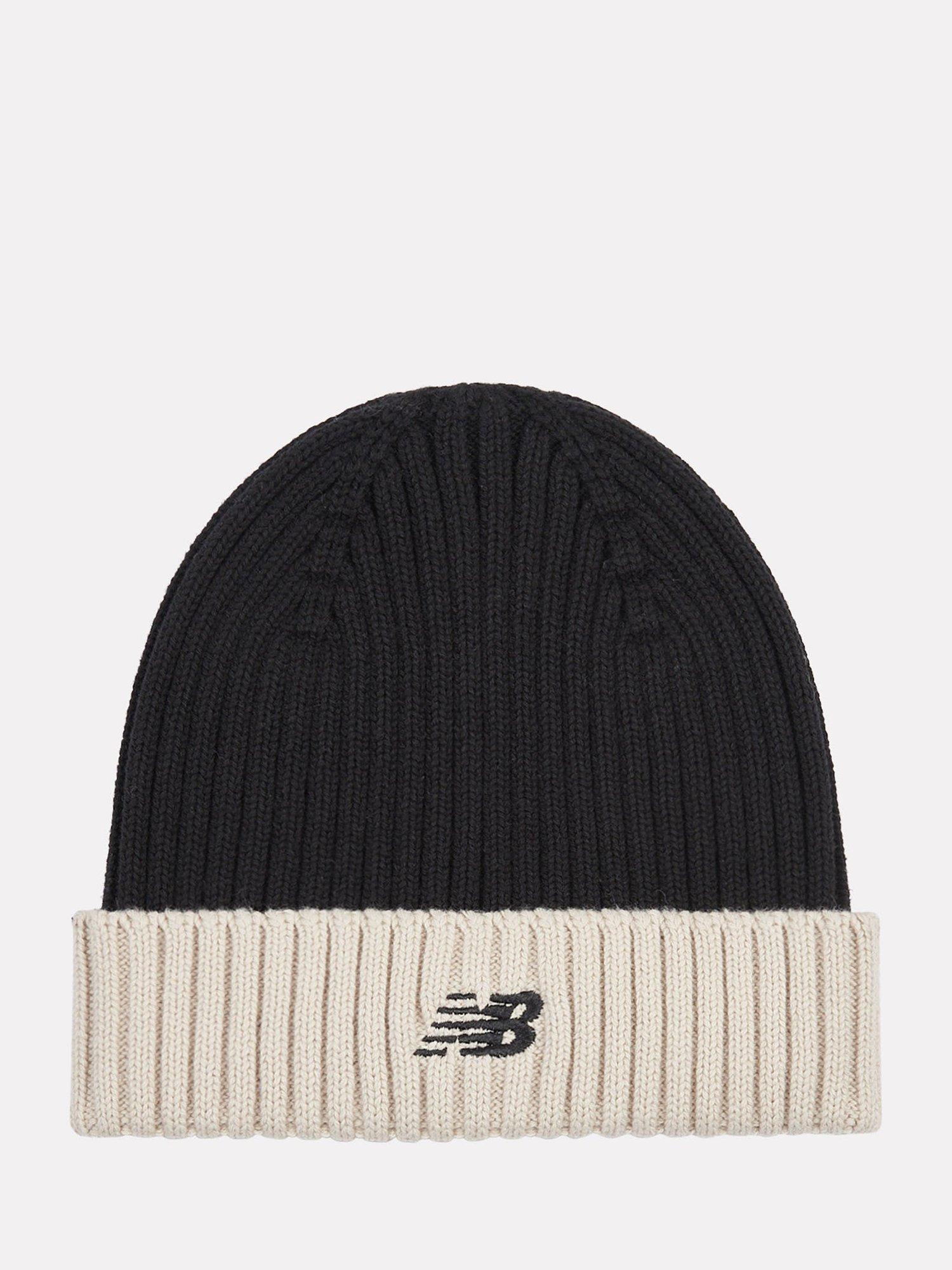 Product image 1 of 6, which shows New Balance Kids' Contrast Beanie Hat, Caviar, One