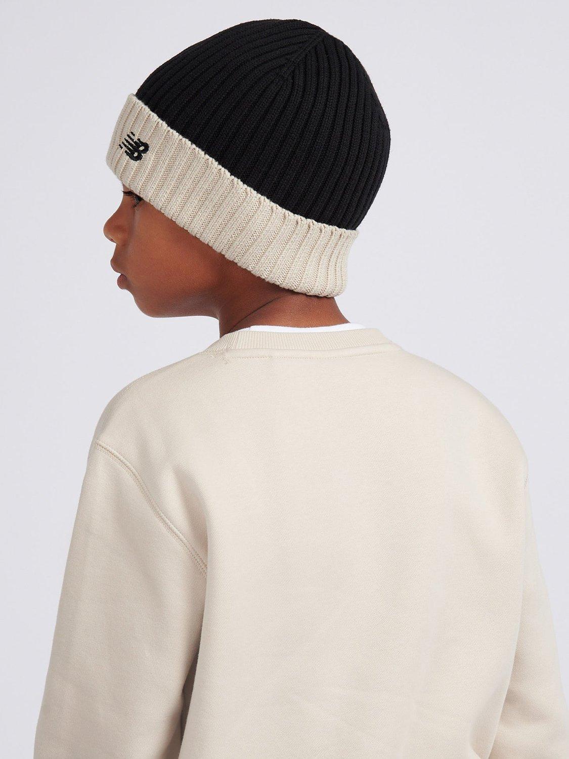 Product image 3 of 6, which shows New Balance Kids' Contrast Beanie Hat, Caviar, One