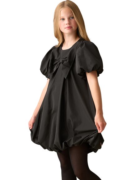 Angel & Rocket Kids' Puffball Bow Collar Dress, Black, Black