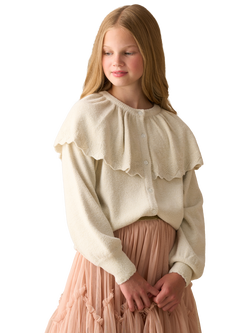 Angel & Rocket Kids' Cape Collar Cardigan, Ivory, Ivory