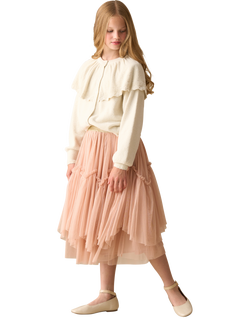 Angel & Rocket Kids' Cape Collar Cardigan, Ivory - view 2, Ivory