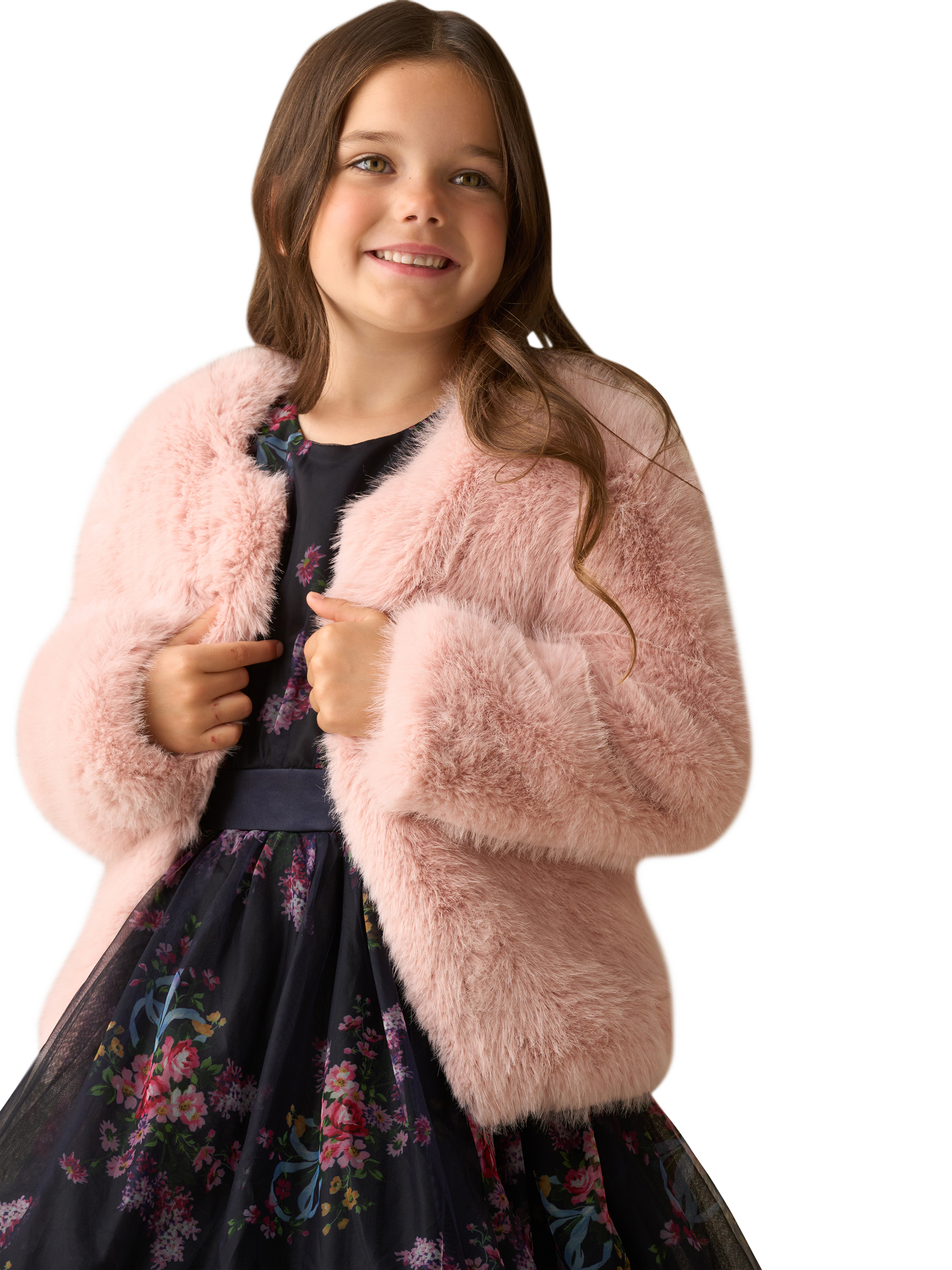 Product image 1 of 8, which shows Angel & Rocket Kids' Fur Coat, Pink, 3 years
