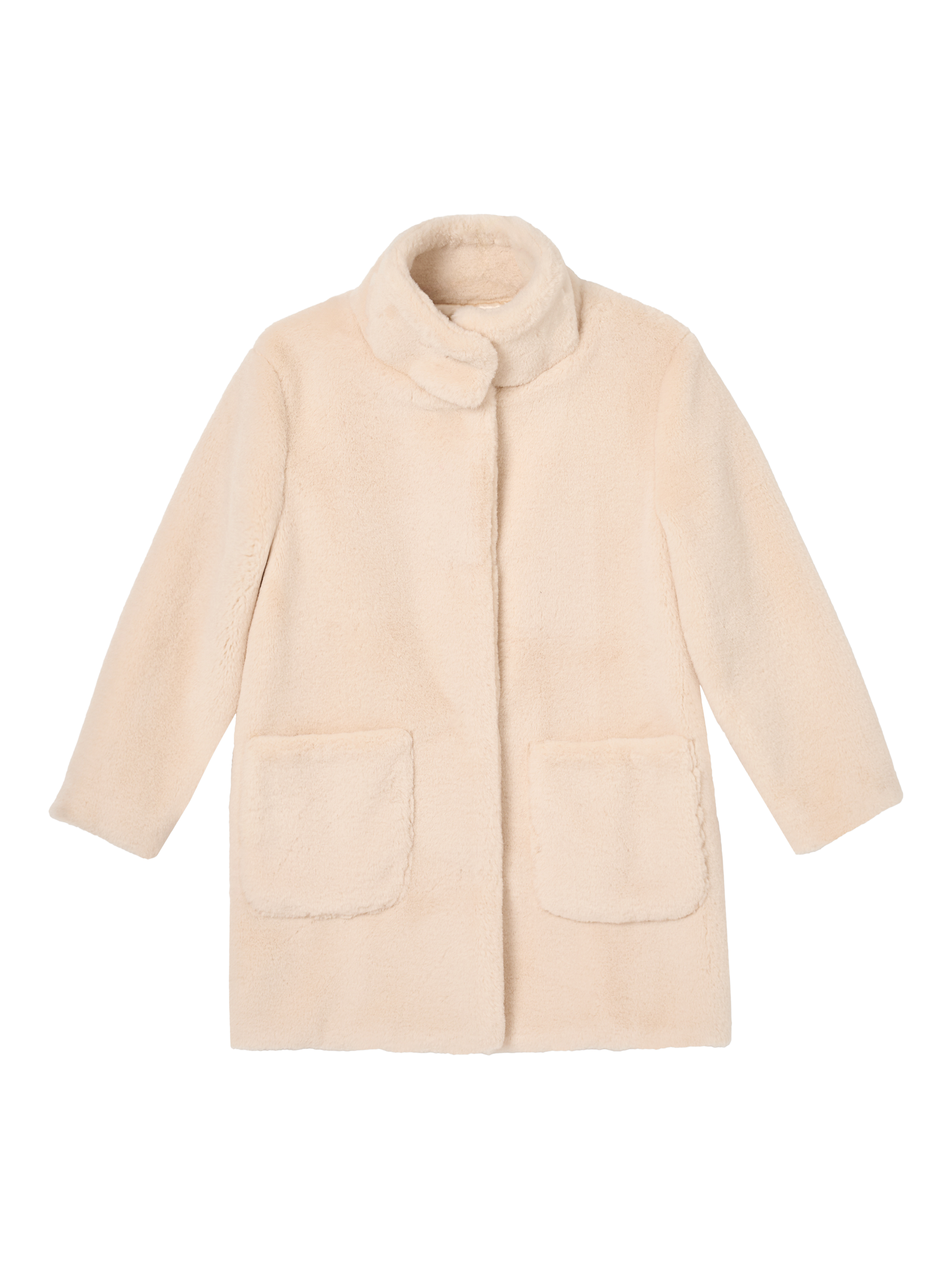 Product image 6 of 8, which shows Angel & Rocket Kids' Long Fur Coat, Cream, 3 years