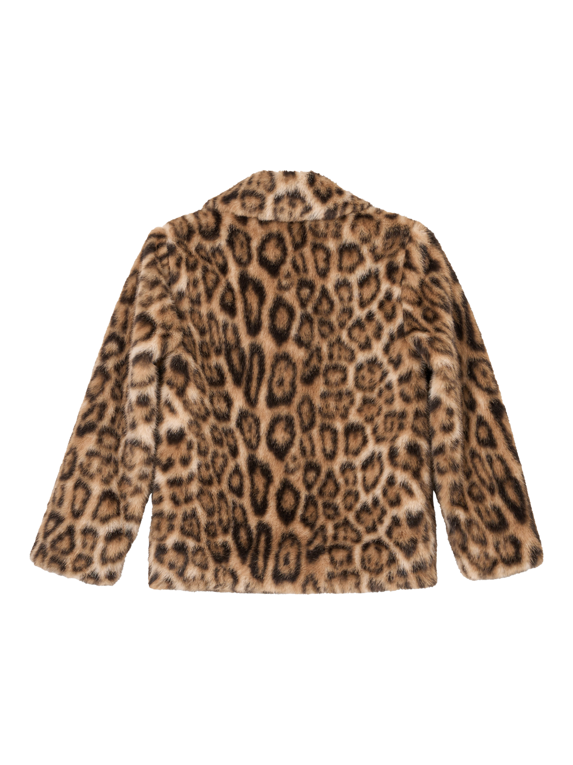 Product image 7 of 8, which shows Angel & Rocket Kids' Leopard Fur Bow Coat, Brown, 1 years