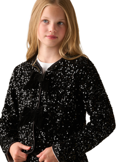 Angel & Rocket Kids' Velvet Sequin Jacket, Black - view 2, Black