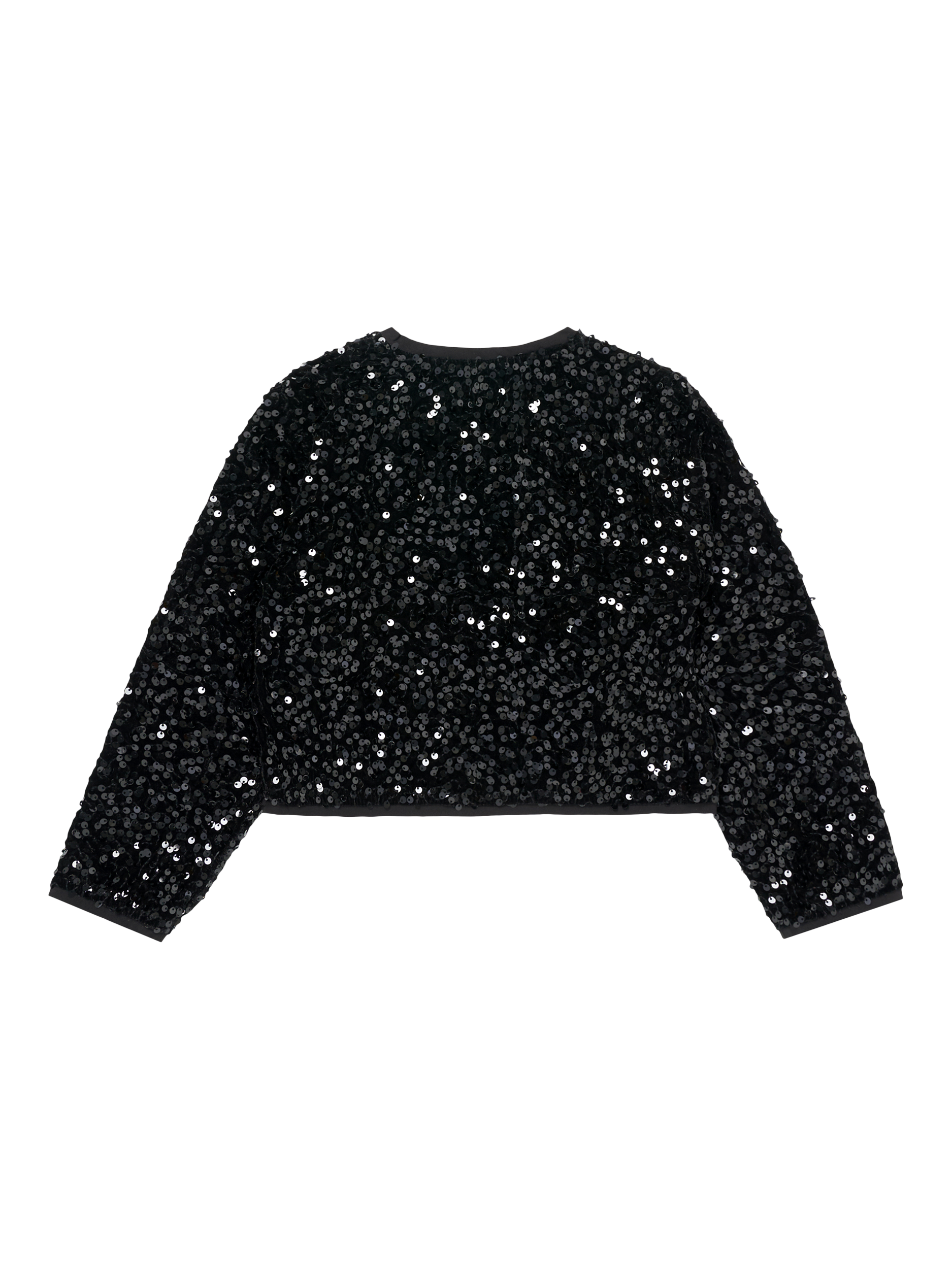 Product image 7 of 8, which shows Angel & Rocket Kids' Velvet Sequin Jacket, Black, 3 years