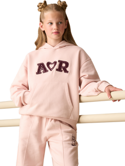 Angel & Rocket Kids' Cotton Rich Active Logo Hoodie, Pink, Pink