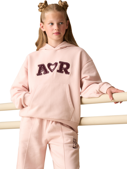 Angel & Rocket Kids' Cotton Rich Active Logo Hoodie, Pink, Pink