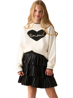 Angel & Rocket Kids' Amour Heart Jumper, Ivory - view 2, Ivory