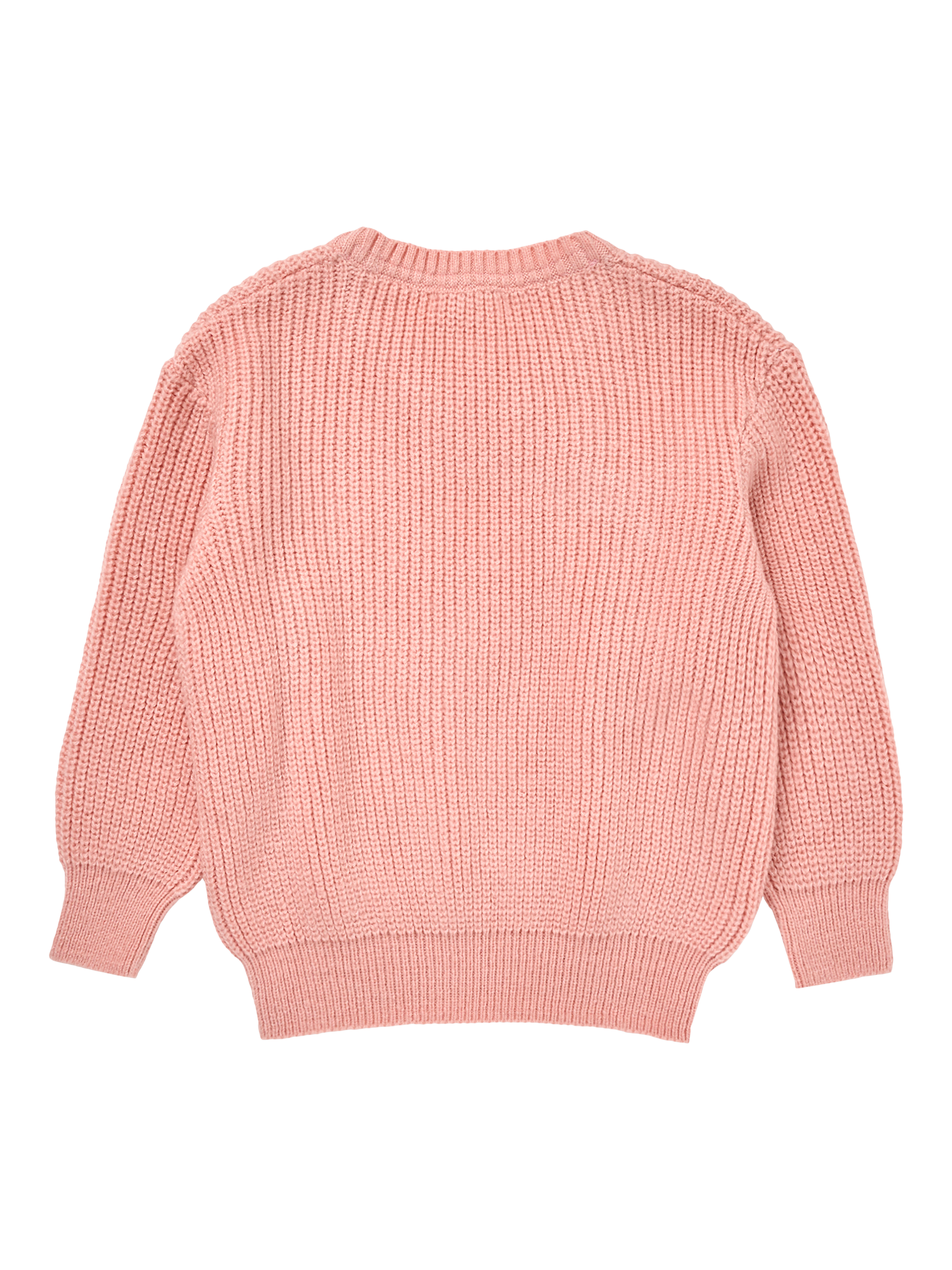 Product image 7 of 8, which shows Angel & Rocket Kids' Arya Knitted Bow Jumper, Pink, 3-4 years