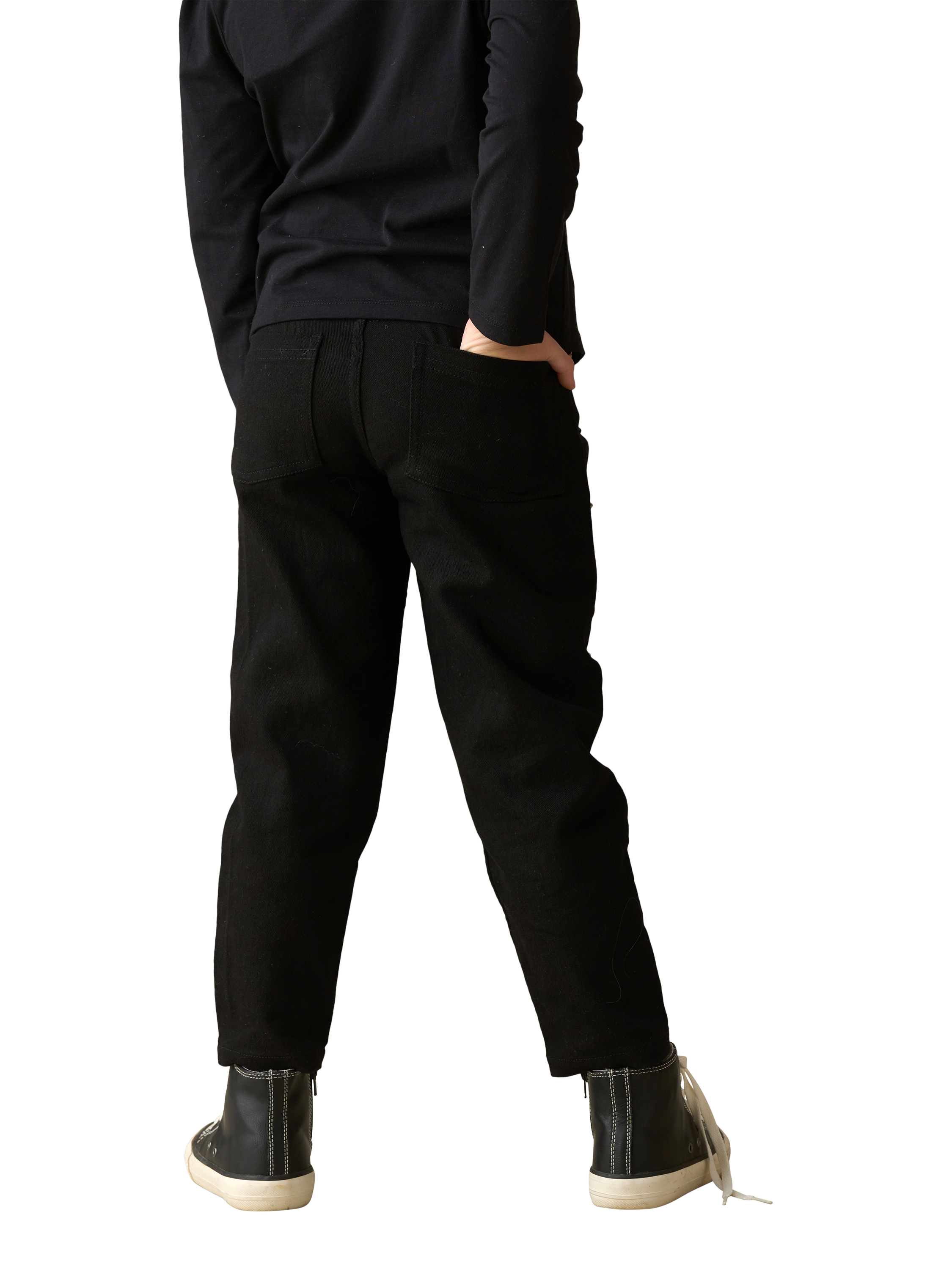 Product image 3 of 8, which shows Angel & Rocket Kids' Beaded Jeans, Black, 6 years