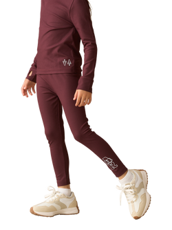 Angel & Rocket Kids' Ribbed Active Leggings, Burgundy, Burgundy