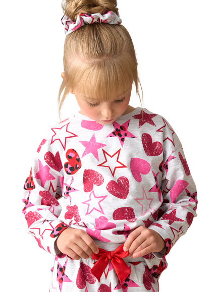 Angel & Rocket Kids' Cotton Blend Heart N Star Leo Pyjamas - view 2, Grey
