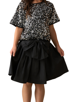 Angel & Rocket Kids' Tafetta Bow Skirt, Black - view 2, Black