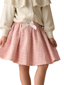 Angel & Rocket Kids' Cotton Blend Tweed Skirt, Pink