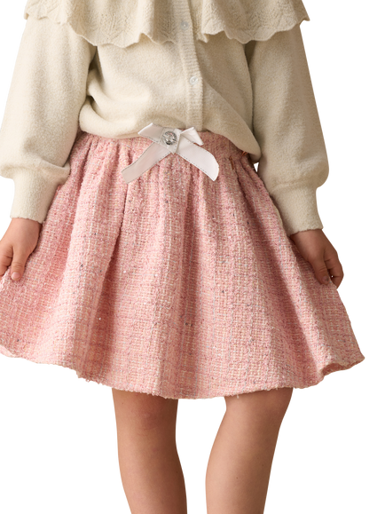 Angel & Rocket Kids' Cotton Blend Tweed Skirt, Pink