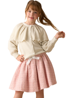 Angel & Rocket Kids' Cotton Blend Tweed Skirt - view 2, Pink
