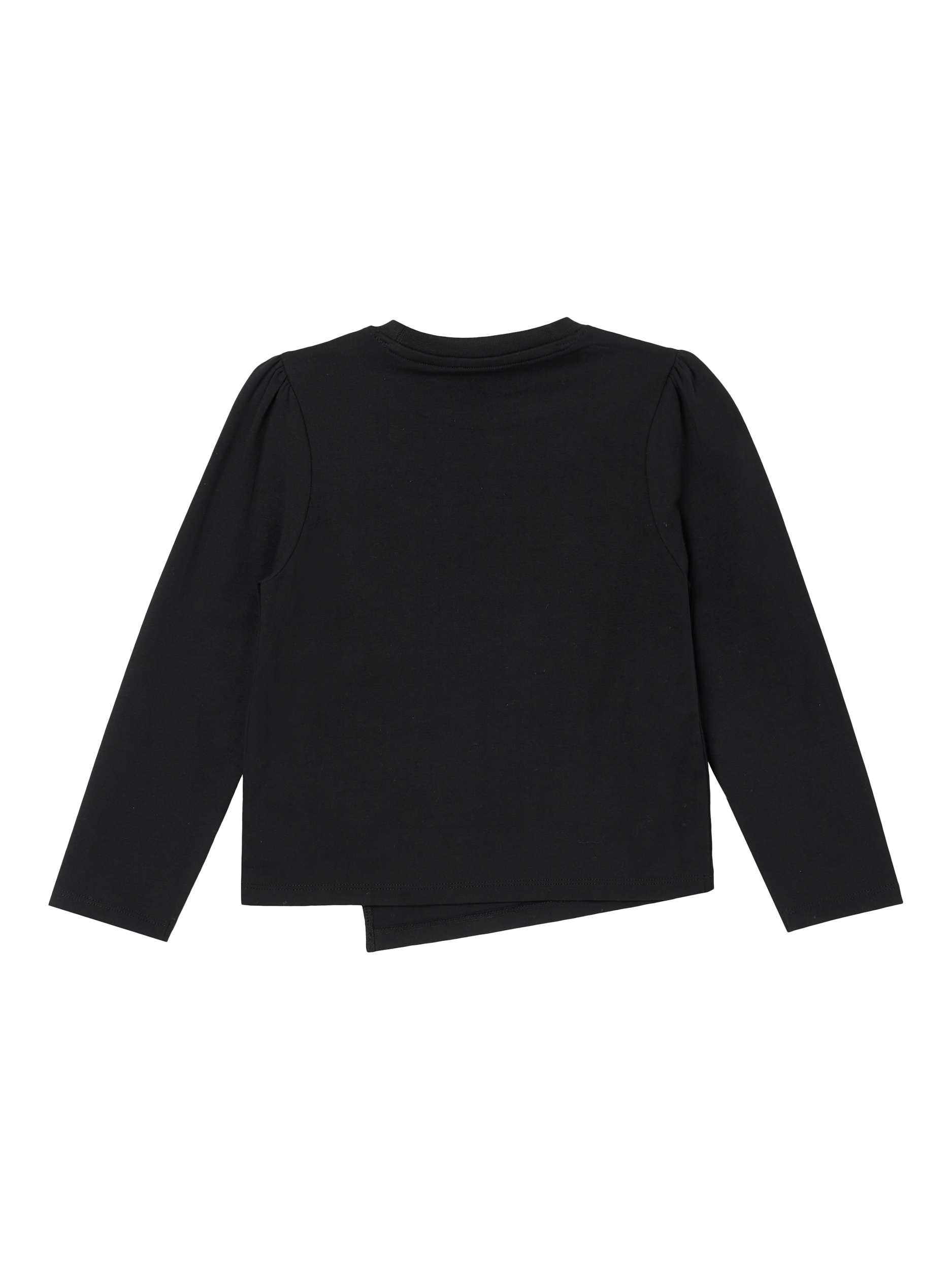 Product image 6 of 7, which shows Angel & Rocket  Kids' Cotton Blend Asymmetric Bow Top, Black, 3-4 years