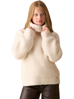 Angel & Rocket Kids' Chunky Rollneck Jumper, Cream, Cream