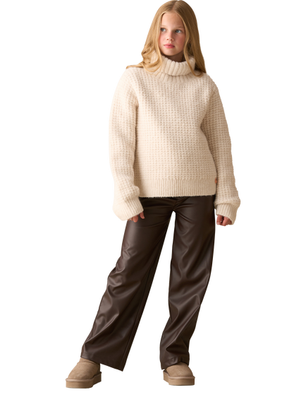 Angel & Rocket Kids' Chunky Rollneck Jumper, Cream - view 2, Cream